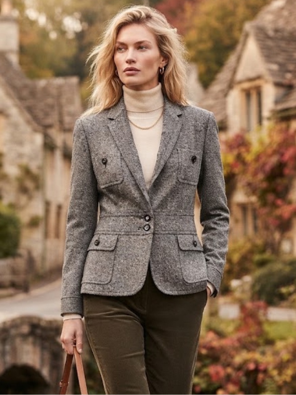 Talbots Tweed Wool n Silk Blend Blazer Structured Jacket Black n White